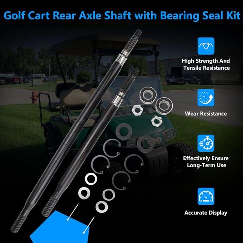 Golf Cart Rear Axle Shaft with Bearing Seal Kit Compatible With 1994-2013 EZGO TXTMedalist Electric Models,For E-Z-GO Driver Side and Passenger Side Splined Axle Shaft,OEM Replace#20377-G12, 20377-G11 in Kuwait