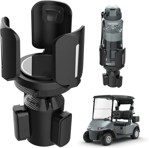 Universal Golf Cart Cup Holder Expander, Adjustable Base & Holder for 1lb Tank, Various Sized Water Bottles & Tumblers, Compatible with EZGO, Club Car, Yamaha, Golf Cart Accessories in Kuwait