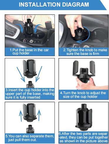 Universal Golf Cart Cup Holder Expander, Adjustable Base & Holder for 1lb Tank, Various Sized Water Bottles & Tumblers, Compatible with EZGO, Club Car, Yamaha, Golf Cart Accessories in Kuwait
