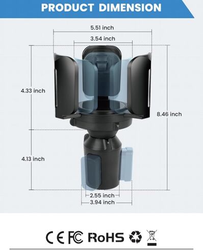 Universal Golf Cart Cup Holder Expander, Adjustable Base & Holder for 1lb Tank, Various Sized Water Bottles & Tumblers, Compatible with EZGO, Club Car, Yamaha, Golf Cart Accessories in Kuwait