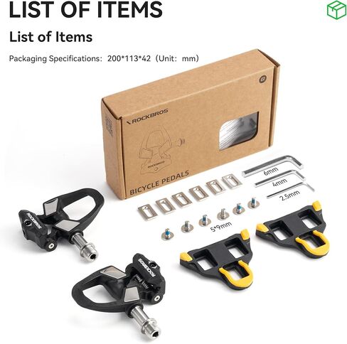 دواسات دراجة الطريق المتوافقة مع ROCKBROS SPD-SL - دواسات خفيفة الوزن فقط 90 جرامًا بدون مشبك (180 جرام/زوج) مع مركب من ألياف الكربون، وعمود دوران تيتانيوم 9/16 بوصة ومحامل محكمة الغلق لنقل الطاقة بكفاءة وسلس in Kuwait