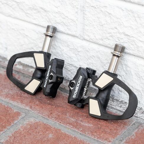 دواسات دراجة الطريق المتوافقة مع ROCKBROS SPD-SL - دواسات خفيفة الوزن فقط 90 جرامًا بدون مشبك (180 جرام/زوج) مع مركب من ألياف الكربون، وعمود دوران تيتانيوم 9/16 بوصة ومحامل محكمة الغلق لنقل الطاقة بكفاءة وسلس in Kuwait