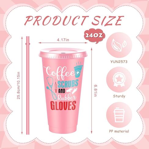 Uiifan 24 Pcs Nurse Week Gifts Bulk 2026 Nurse Appreciation 24 oz Reusable Tumbler with Lid and Straw for Ot Month Thank You Practitioner Graduation Gift (Classic) in Saudi Arabia