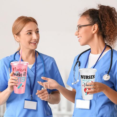 Uiifan 24 Pcs Nurse Week Gifts Bulk 2026 Nurse Appreciation 24 oz Reusable Tumbler with Lid and Straw for Ot Month Thank You Practitioner Graduation Gift (Classic) in Saudi Arabia