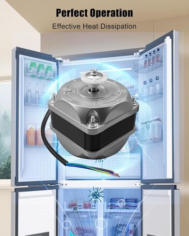 Freezer Condenser Fan Motor Fit for Ebm-papst Qideyipe Refrigerator Cover Pole Motor Replace M4Q045-CF07-04, 115V~50Hz 0.80A 60/16W in Kuwait