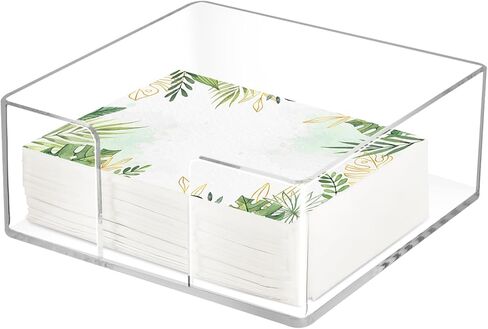 Acrylic Clear Napkin Holder 5x5 In, Clear Cocktail Napkin Holder for Table, Kitchen, Bathroom, Plastic Tissue Acrylic Paper Box Organizer for Guest Towels Bar, Party Dinner Home Storage Caddy, 1 Notch in Saudi Arabia
