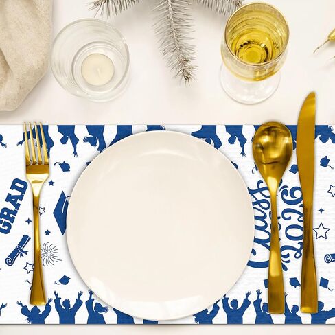 Class of 2026 Graduation Table Runner - Congrats Grad Decoration for Home Classroom Dinning Kitchen Table - Graduation Party Celebration Supplies(Blue) - A07 in Saudi Arabia