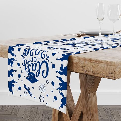 Class of 2026 Graduation Table Runner - Congrats Grad Decoration for Home Classroom Dinning Kitchen Table - Graduation Party Celebration Supplies(Blue) - A07 in Saudi Arabia