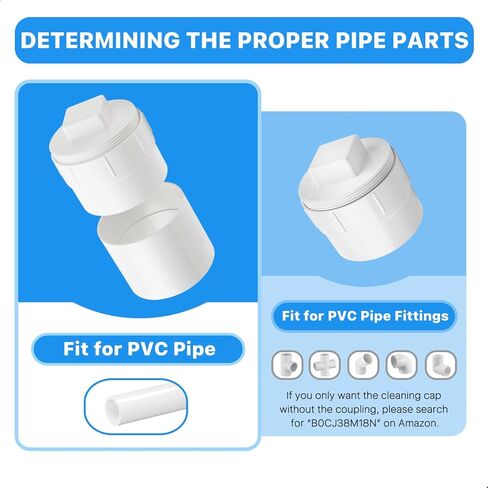 غطاء تنظيف المجاري PVC مقاس 4 بوصات من Cinsda مع وصلة توصيل، غطاء تنظيف المجاري المتدفق مع قابس لنظام أنابيب الصرف الصحي DWV in Kuwait