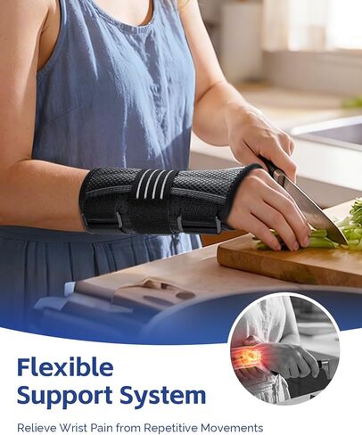 FEATOL Lightweight Carpal Tunnel Wrist Brace for Daily Work, 7 inches Comfortable & Adjustable Night Support for Women Men, Hand Brace With Splint Pain Relief for Tendonitis, Sprains, Arthritis, Right Hand, Medium in Saudi Arabia
