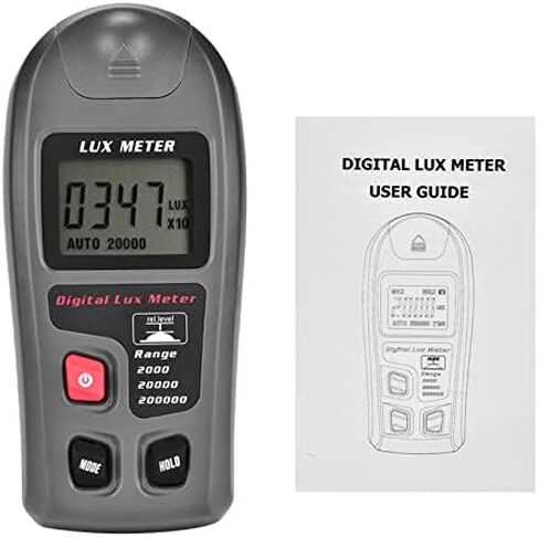 مقياس الضوء الرقمي Luxmeter MT30، عداد ضوء شاشة LCD كبير مع قياس تلقائي لقفل الشاشة، الحد الأدنى للقياس لبناء مصباح مكتب المدرسة ومستودع المصنع in Kuwait