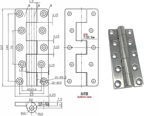 Heavy Duty Hinges 304 Stainless Steel Industrial Machinery and Equipment 1Pcs in Kuwait