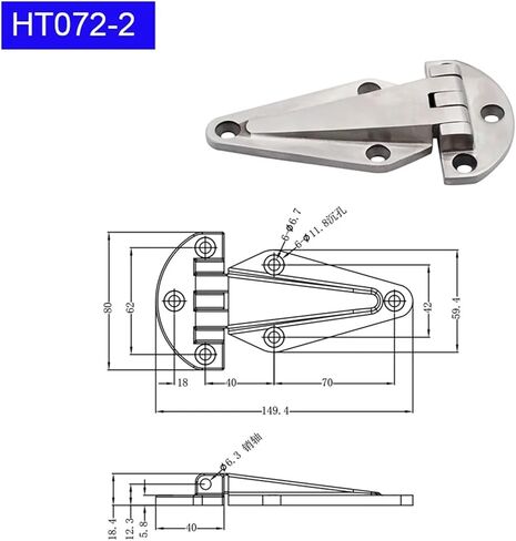 6-Inch and 4-Inch Stainless Steel Heavy Duty Hinges for Industrial Oven Thickened Freezer and Cold Storage Door 1Pcs(HT072-2) in Saudi Arabia