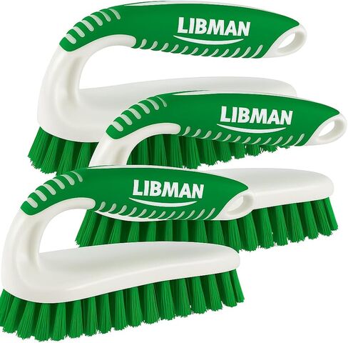 LIBMAN Scrub Brush - Heavy Duty Cleaning Brush with Strong Bristles - 3 pk Durable Scrub Brushes for Cleaning Bathroom, Kitchen, Floor, Shower, Sink, Tub, Carpet - All Purpose in Kuwait