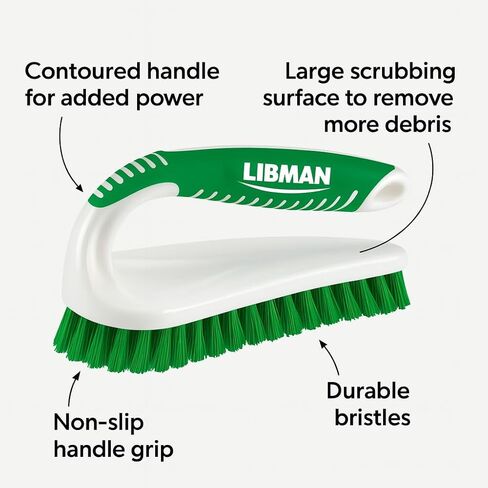 LIBMAN Scrub Brush - Heavy Duty Cleaning Brush with Strong Bristles - 3 pk Durable Scrub Brushes for Cleaning Bathroom, Kitchen, Floor, Shower, Sink, Tub, Carpet - All Purpose in Kuwait