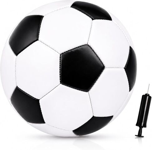 U&C Soccer Ball Size 5 Size 4 Size 3 Size 2 with Pump Deflated - 1 or 2 Pack Standard Indoor Outdoor Training Ball - Gift for Adult Youth Teens Toddlers Kids 1-3 5-8 8-12 13+ Years Old Boys Girls in Saudi Arabia
