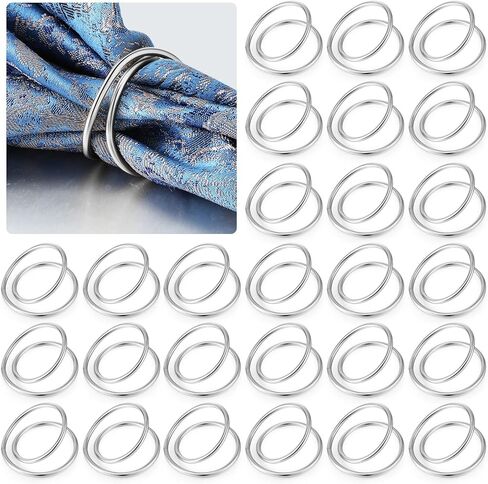 Inbagi 36 Pcs Metal Spiral Napkin Rings Buckles Simple Alloy Rings Serviette Napkin Holders for Cloth Napkins Dinner Ring Holder for Weddings Reception Dinner Party Buffet Table Decor in Kuwait