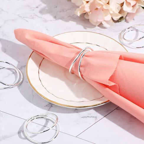 Inbagi 36 Pcs Metal Spiral Napkin Rings Buckles Simple Alloy Rings Serviette Napkin Holders for Cloth Napkins Dinner Ring Holder for Weddings Reception Dinner Party Buffet Table Decor in Kuwait