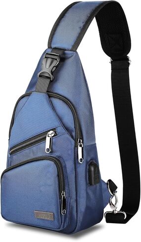 حقيبة كتف AMJ Crossbody للرجال، حقيبة ظهر كاجوال للكتف، حقيبة نهارية على الصدر للمشي لمسافات طويلة والسفر in Kuwait