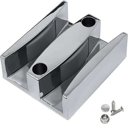 50mm Wide Shower Door Bottom Guide Sliding Shower Door Bumpers for 5/16"(8mm) Thick Glass(2pcs,Black) in Kuwait