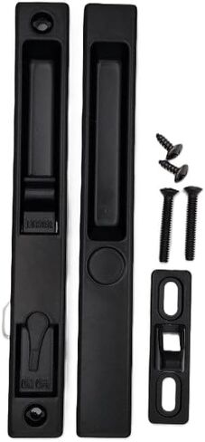 Sliding Glass Patio Door Handle Set, Flush Mount, Non-Keyed, 6-5/8" Screw Holes | Sliding Door Handle Replacement Hardware Repair Fix Sliding Door (White) in Saudi Arabia