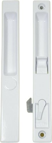 Sliding Glass Patio Door Handle Set, Flush Mount, Non-Keyed, 6-5/8" Screw Holes | Sliding Door Handle Replacement Hardware Repair Fix Sliding Door (White) in Saudi Arabia