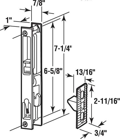 Sliding Glass Patio Door Handle Set, Flush Mount, Non-Keyed, 6-5/8" Screw Holes | Sliding Door Handle Replacement Hardware Repair Fix Sliding Door (White) in Saudi Arabia