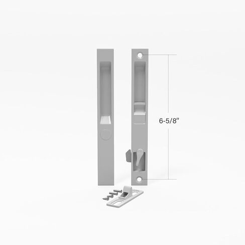 Sliding Glass Patio Door Handle Set, Flush Mount, Non-Keyed, 6-5/8" Screw Holes | Sliding Door Handle Replacement Hardware Repair Fix Sliding Door (White) in Saudi Arabia