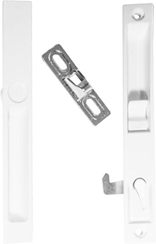 Sliding Glass Patio Door Handle Set, Flush Mount, Non-Keyed, 6-5/8" Screw Holes | Sliding Door Handle Replacement Hardware Repair Fix Sliding Door (White) in Saudi Arabia