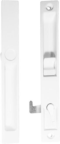 Sliding Glass Patio Door Handle Set, Flush Mount, Non-Keyed, 6-5/8" Screw Holes | Sliding Door Handle Replacement Hardware Repair Fix Sliding Door (White) in Saudi Arabia