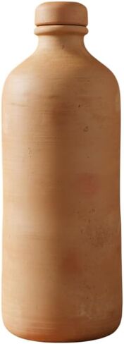 Natural Terracotta Clay Water Bottle 1.5 Litre with 2 Glasses | Keeps Water Naturally Cool | Reusable and Eco-Friendly in Kuwait