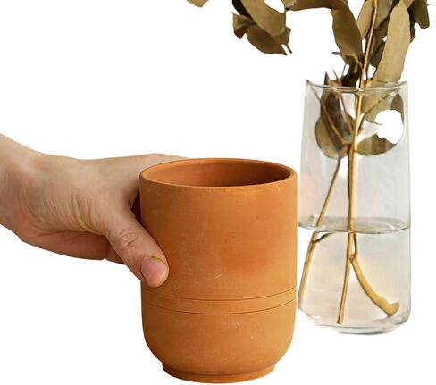 Natural Terracotta Clay Water Bottle 1.5 Litre with 2 Glasses | Keeps Water Naturally Cool | Reusable and Eco-Friendly in Kuwait