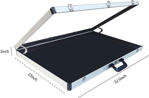 Portable Trade Show Display Case 32"x22" Aluminum Polycarbonate Showcase with Lock - Large Table Top Sports Card Display Case for Jewelry, Trading Cards & Collectibles in Kuwait