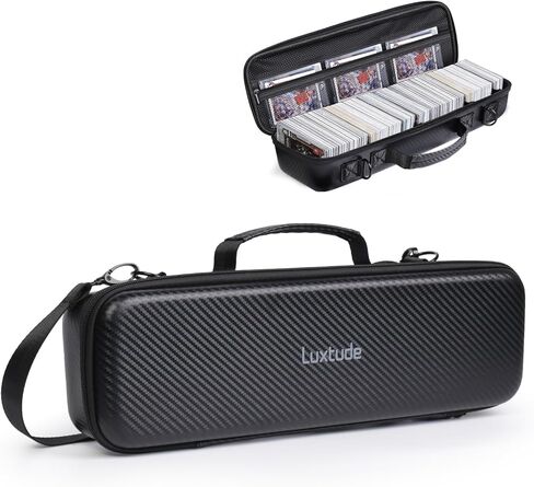 Luxtude Card Carrying Case with 4 Dividers, Travel Trading Card Storage Case, Portable Sports Cards Carrying Cases, Toploader Storage Box for Pokemon, MTG, TCG, Cards Against Humanity and Game Cards in Kuwait