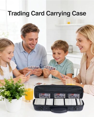Luxtude Card Carrying Case with 4 Dividers, Travel Trading Card Storage Case, Portable Sports Cards Carrying Cases, Toploader Storage Box for Pokemon, MTG, TCG, Cards Against Humanity and Game Cards in Kuwait