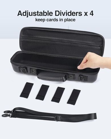 Luxtude Card Carrying Case with 4 Dividers, Travel Trading Card Storage Case, Portable Sports Cards Carrying Cases, Toploader Storage Box for Pokemon, MTG, TCG, Cards Against Humanity and Game Cards in Kuwait