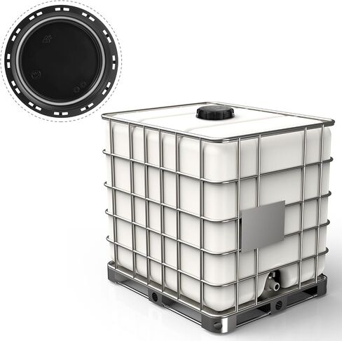 QWORK Black 6" Solid Cap Compatible with Mauser IBC Tote - High Density Polyethylene (HDPE) - Industrial-Grade Secure Seal - Resistant to Impact and Harsh Chemicals in Kuwait