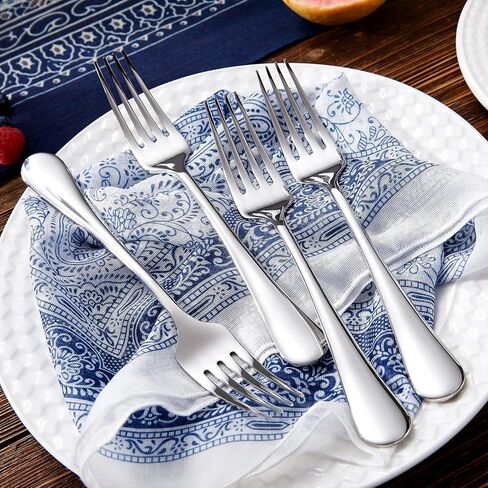 KEAWELL Premium Fine Verona 4-Piece 8 inch Fork Set – 18/10 Stainless Steel, Heavy-Duty Mirror-Finished Flatware for Elegant Everyday Dining and Entertaining (4, Dinner Forks) in Saudi Arabia