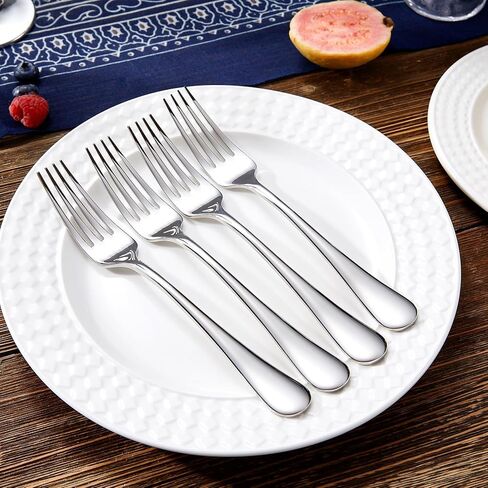 KEAWELL Premium Fine Verona 4-Piece 8 inch Fork Set – 18/10 Stainless Steel, Heavy-Duty Mirror-Finished Flatware for Elegant Everyday Dining and Entertaining (4, Dinner Forks) in Saudi Arabia