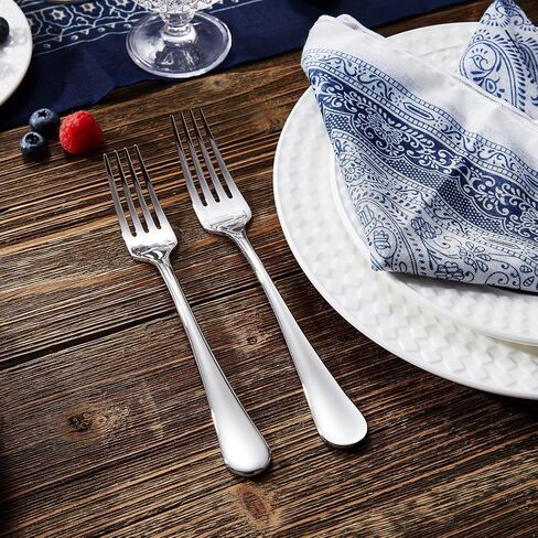 KEAWELL Premium Fine Verona 4-Piece 8 inch Fork Set – 18/10 Stainless Steel, Heavy-Duty Mirror-Finished Flatware for Elegant Everyday Dining and Entertaining (4, Dinner Forks) in Saudi Arabia