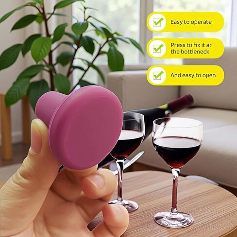 8-Pack Vibrant Silicone Wine Stoppers - Reusable, Airtight Champagne & Beer Bottle Sealer - Leakproof Beverage Savers for Wine, Sparkling Drinks, Soda (Multi-Color) in Kuwait