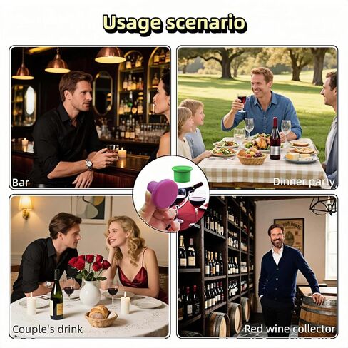 8-Pack Vibrant Silicone Wine Stoppers - Reusable, Airtight Champagne & Beer Bottle Sealer - Leakproof Beverage Savers for Wine, Sparkling Drinks, Soda (Multi-Color) in Kuwait