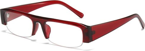 SODQW Office-Siren Y2K Blue Light Glasses for Women Rectangle Semi Rimless Frame Anti-Blue Light Computer Eyewear in Saudi Arabia