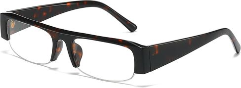 SODQW Office-Siren Y2K Blue Light Glasses for Women Rectangle Semi Rimless Frame Anti-Blue Light Computer Eyewear in Saudi Arabia