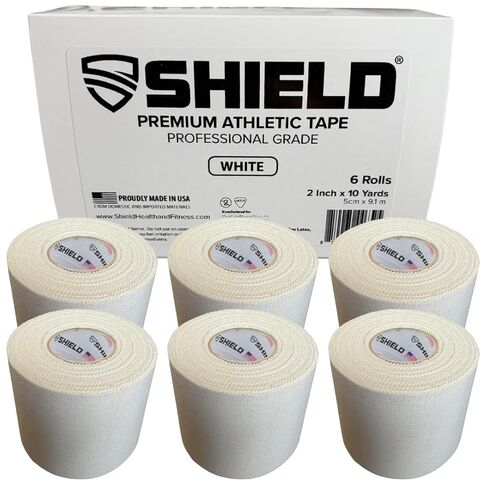 SHIELD 1 Inch Athletic Tape – Precision Tape 12 Pack – Strong Cotton, No Residue – Made in USA – Rigid Sports Wrap for Fingers, Thumbs, Toes, First Aid, Training in Saudi Arabia