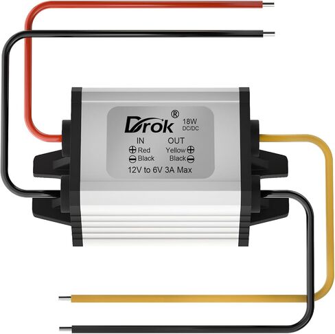 DROK 12v to 3.7v Buck Converter, DC 8-35V to 3.7V 3A 11W Voltage Regulator Board Power Supply Module, 5V 6V 9V 12V 24V Waterproof Car Volt Step Down Buck Converter in Saudi Arabia