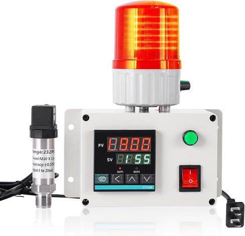 Digital Air Pressure Alarm 232PSI High Low Pressure Alarm Low Water Pressure Siren for Air Water Oil 110V (232PSI) in Saudi Arabia