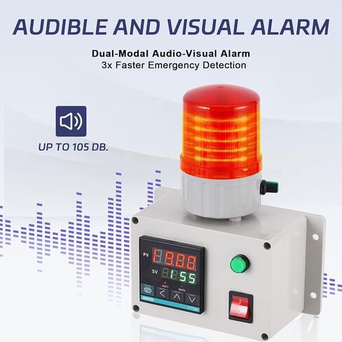 Digital Air Pressure Alarm 232PSI High Low Pressure Alarm Low Water Pressure Siren for Air Water Oil 110V (232PSI) in Saudi Arabia