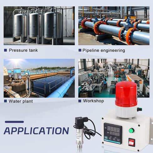 Digital Air Pressure Alarm 232PSI High Low Pressure Alarm Low Water Pressure Siren for Air Water Oil 110V (232PSI) in Saudi Arabia