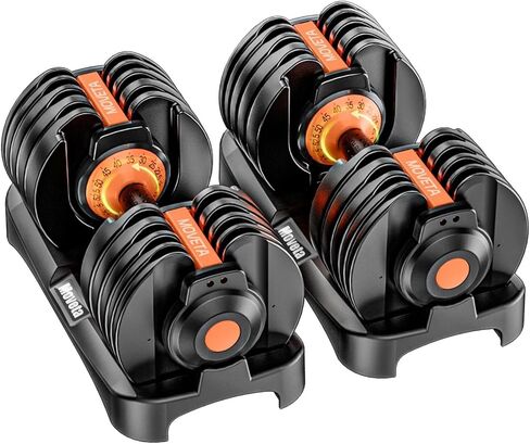 Adjustable Dumbbells Set of 2，Free Weights Dumbbells Set，Adjustable Dumbbell Set，52.5 lbs pair 105 lbs，15 in 1，for Men/Women Gym Equipment for Home Strength Training Equipment in Kuwait